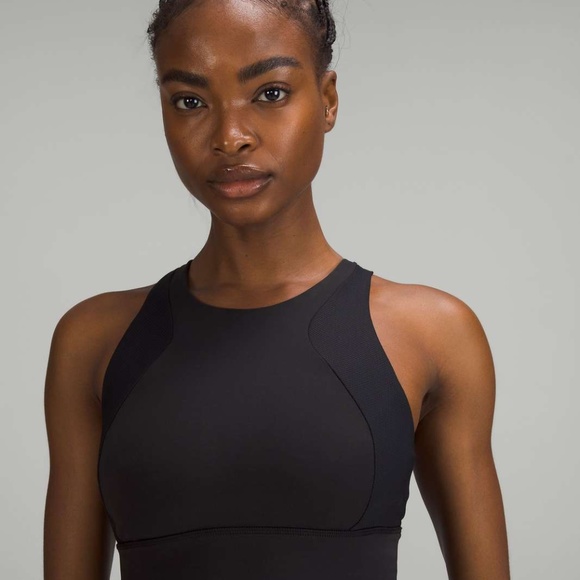 Everlux & Mesh High-Neck Bra & High-Rise Training Tight Leggings Black Set US 4 - Picture 2 of 4